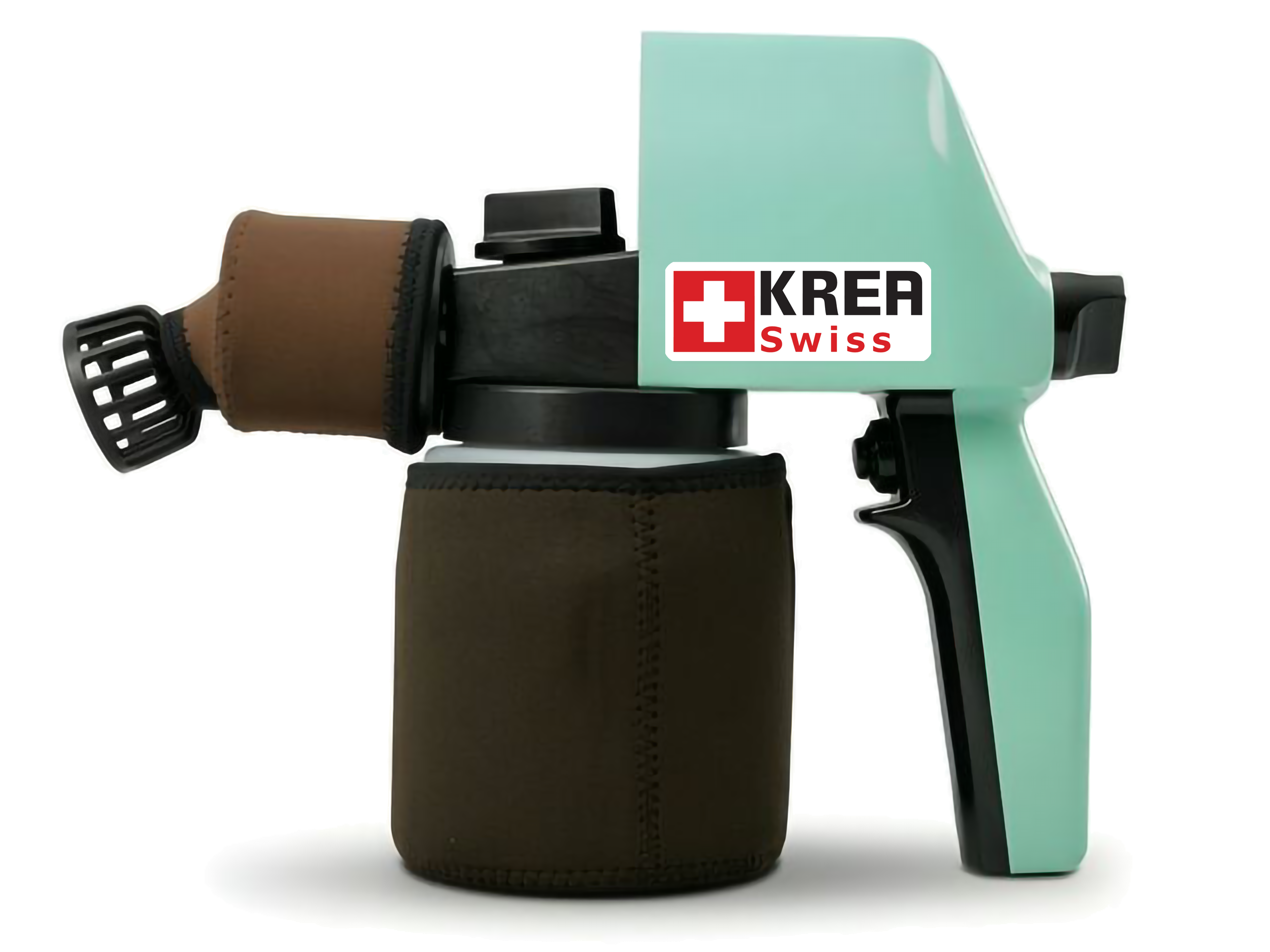 KREA Swiss hotCHOC heated electric chocolate spray gun with thermal insulation sleeve